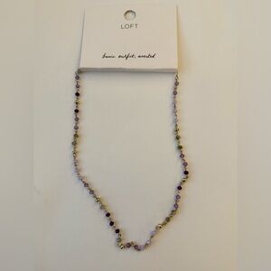 NWT  LOFT  Purple & Gold Beaded Necklace